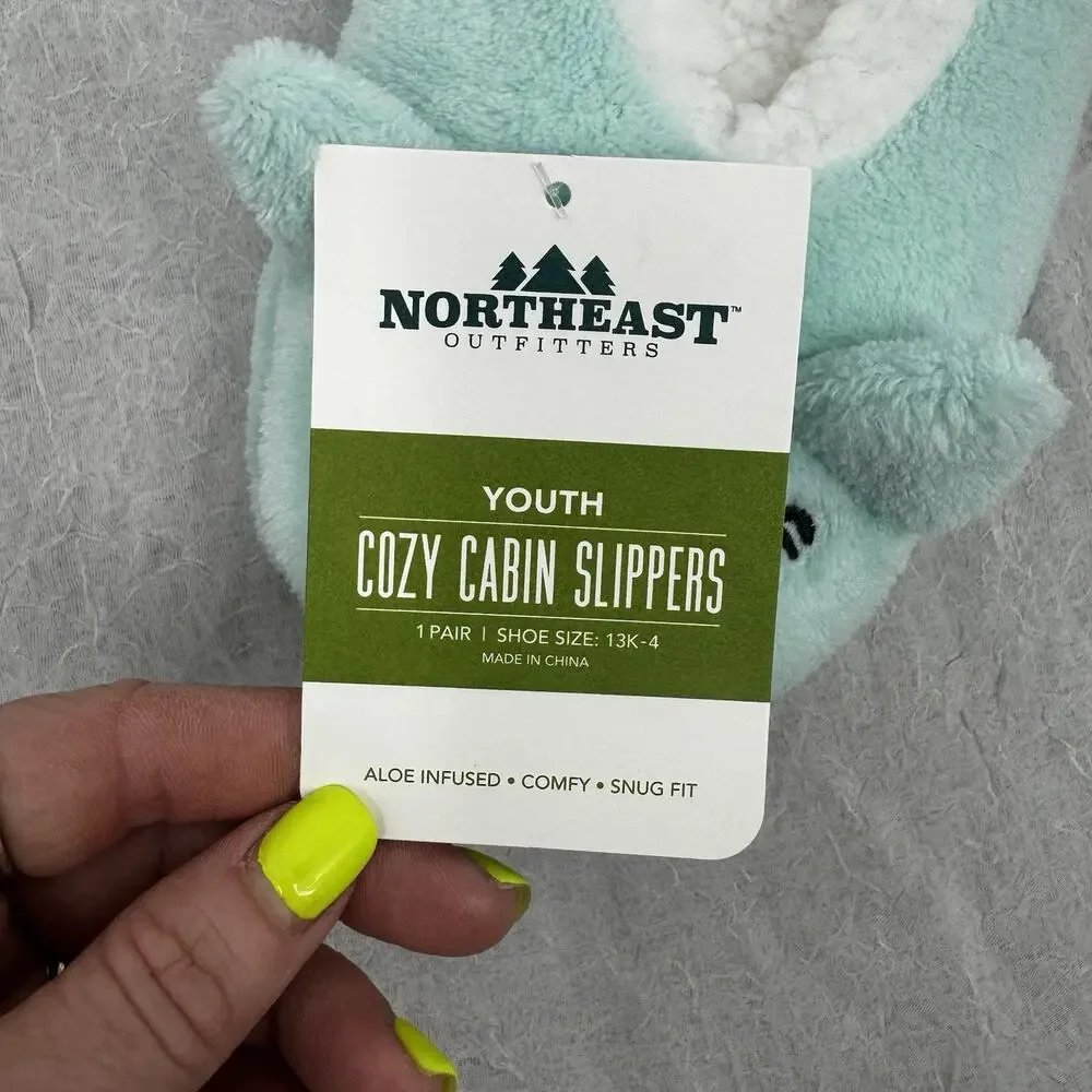 Northeast Outfitters Cozy Cabin Girls' Unicorn Slippers Size Small Aqua